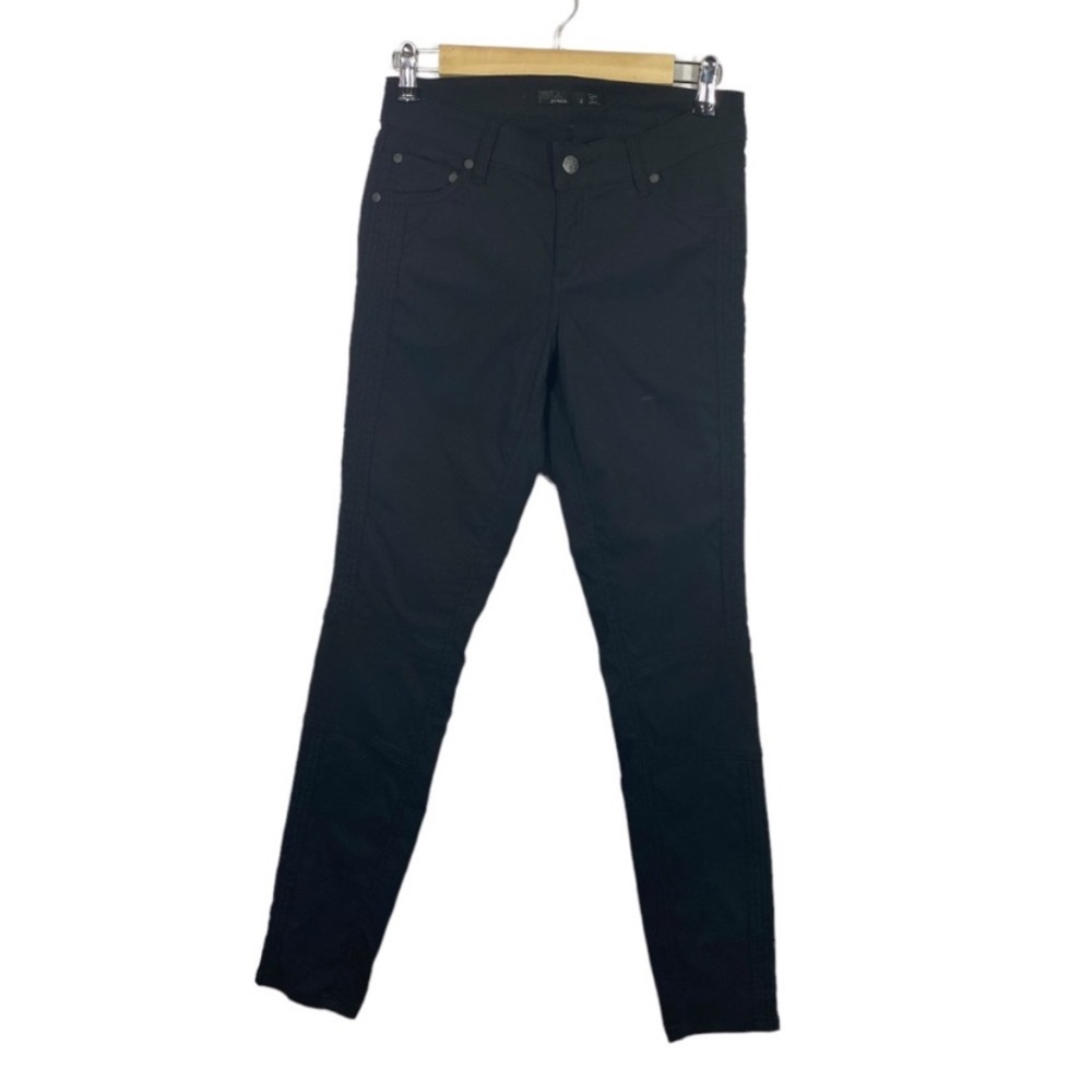 Prana Womens Size 4 Pants Brenna Skinny Moto Style Black Stretch Zip Fly
